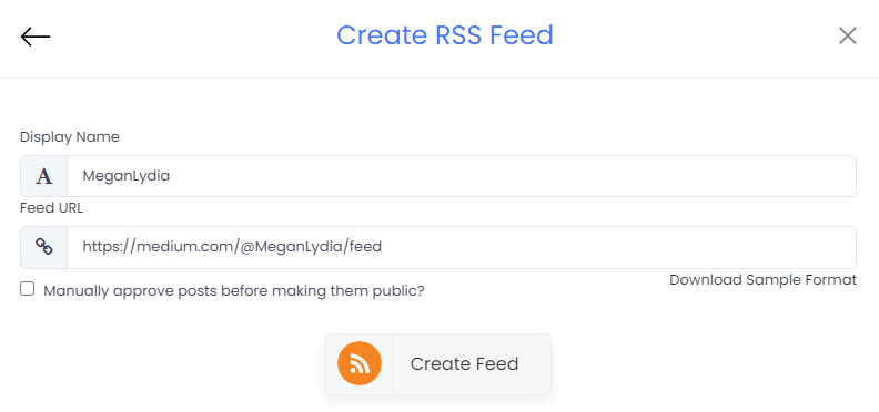 create feed